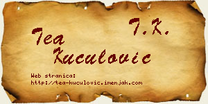 Tea Kuculović vizit kartica